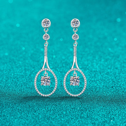1 Carat Moissanite 925 Sterling Silver Drop Earrings