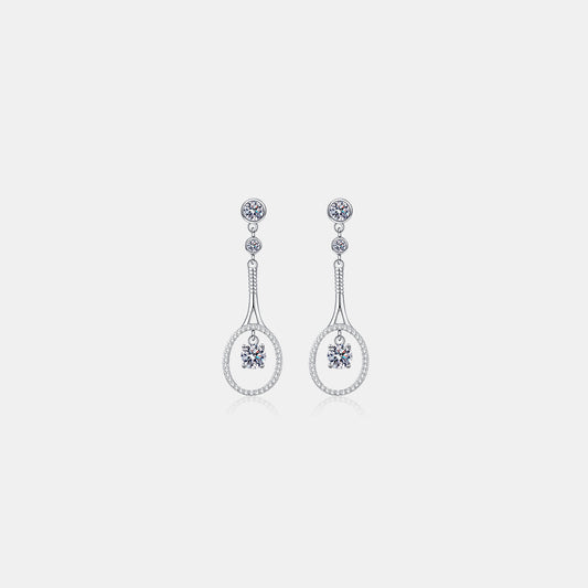 1 Carat Moissanite 925 Sterling Silver Drop Earrings